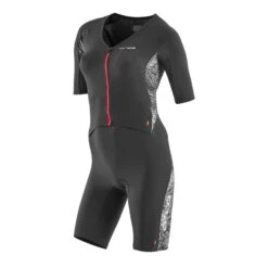 Triathlonanzug Orca 226 Aero Perform Race Suit Kurzarm Schwarz/grau/rot Damen