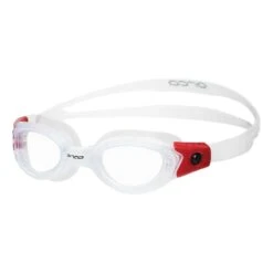 Orca Killa Kinder Schwimmbrille Weiß/rot Mit Transparenten Gläsern