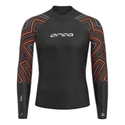 Orca Zeal Top Open Water Langarm-Neoprenshirt Schwarz/orange/grau