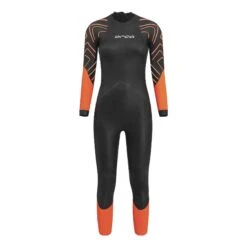 Orca Zeal Hi-Vis Open Water Damen Langarm-Neoprenanzug Orange/schwarz